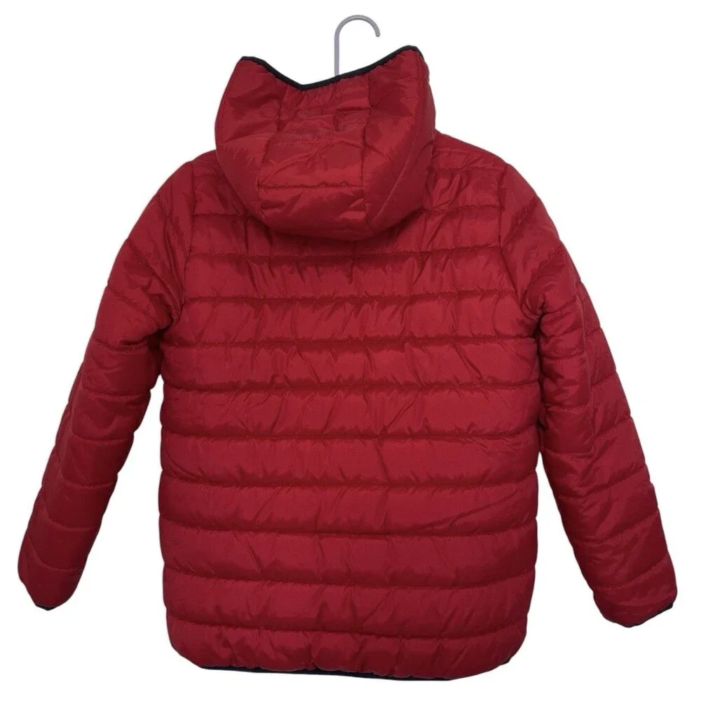NWOT Tommy Hilfiger Kids Red Hooded Puffer Jacket Coat Boys Girls M 10/12